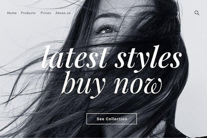 Banner showcasing a fashion website example