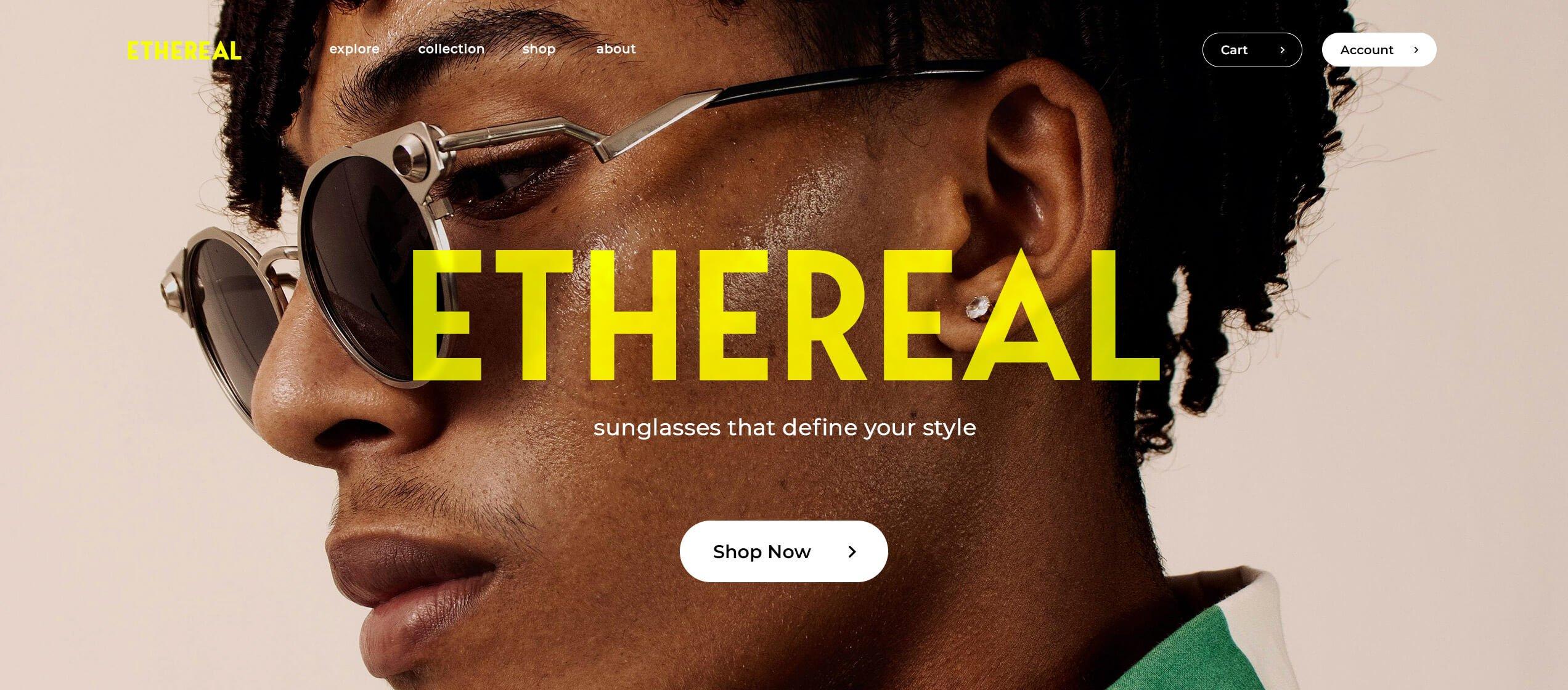 Desktop view of the website